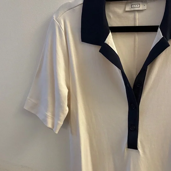 AYR Ivory and Navy Long Sleeve Dress - Picture 3 of 4